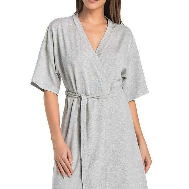 Cooling Black Viscose Women's Bathrobe for Hot Weather