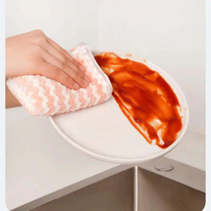 Coral Fleece Kitchen Cleaning Cloths - Super Absorbent Dishwashing Rags for Effortless Cleaning - Très Elite