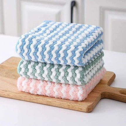 Coral Fleece Kitchen Cleaning Cloths - Super Absorbent Dishwashing Rags for Effortless Cleaning - Très Elite