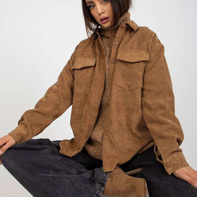 Corduroy Stretch Long Sleeve Button-Down Shirt for Stylish Comfort