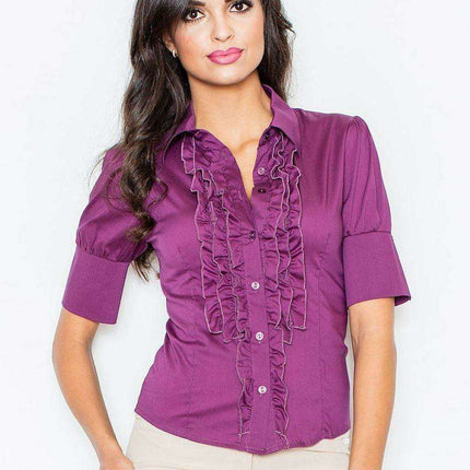 Cotton Blend Short Sleeve Shirt - Model 4001: Effortless Elegance for Any Occasion - Très Elite