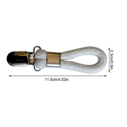 Cotton Braided Towel Holder Set with Sturdy Metal Clips - Elegant Space-Saving Solution for Home and Kitchen - Très Elite