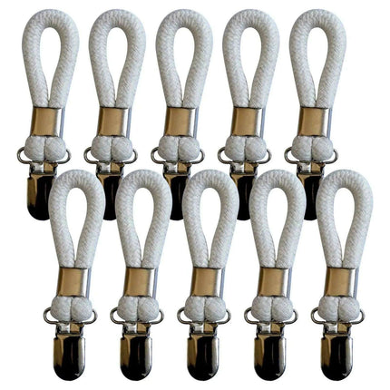 Cotton Braided Towel Holder Set with Sturdy Metal Clips - Elegant Space-Saving Solution for Home and Kitchen - Très Elite