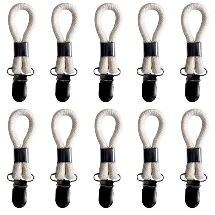 Cotton Braided Towel Holder Set with Sturdy Metal Clips - Elegant Space-Saving Solution for Home and Kitchen - Très Elite