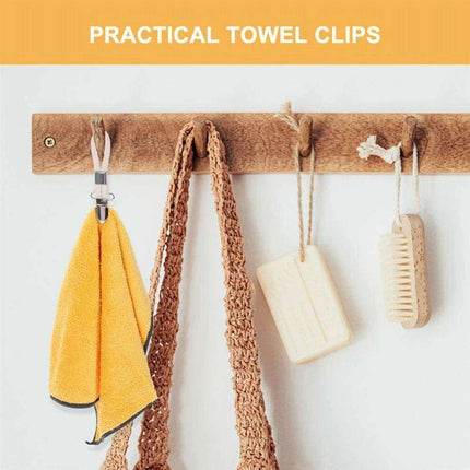 Cotton Loop Kitchen Towel Clip Hanger Set for Efficient Towel Storage and Organization - Très Elite