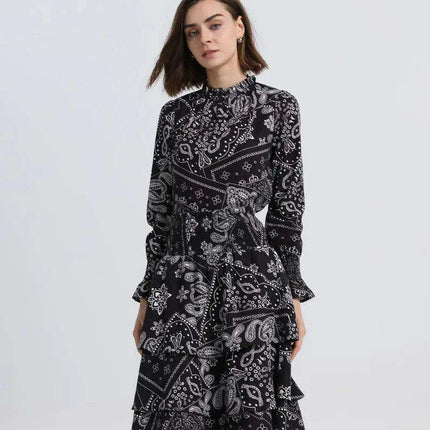 Cotton Paisley Print Top and Knee-Length Skirt Ensemble - Très Elite