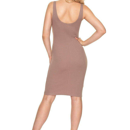 Cotton Ribbed Casual Peekaboo Dress - Très Elite