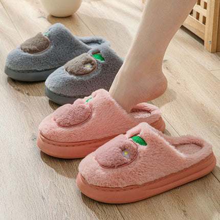 Cotton Slippers For Women Autumn And Winter Indoor Warm And Cute Home Slippers Non-slip Fuzzy Plush Shoes - Très Elite