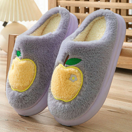 Cotton Slippers For Women Autumn And Winter Indoor Warm And Cute Home Slippers Non-slip Fuzzy Plush Shoes - Très Elite