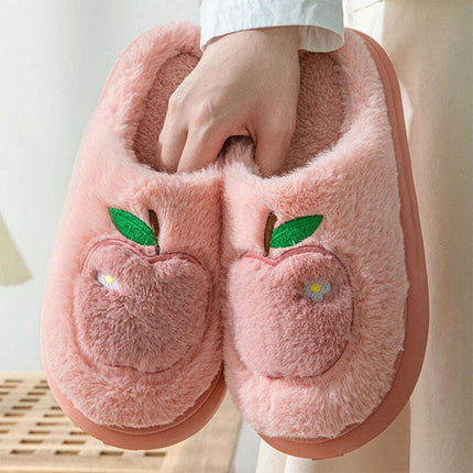 Cotton Slippers For Women Autumn And Winter Indoor Warm And Cute Home Slippers Non-slip Fuzzy Plush Shoes - Très Elite