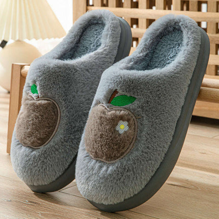 Cotton Slippers For Women Autumn And Winter Indoor Warm And Cute Home Slippers Non-slip Fuzzy Plush Shoes - Très Elite