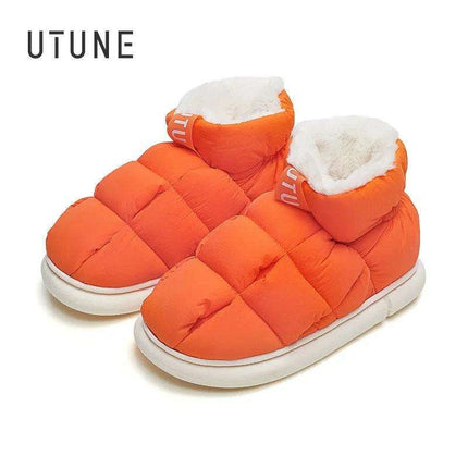 Couples' Cozy Winter Waterproof Snow Boots & Plush High-Top Slip-Ons Set - Très Elite