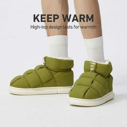 Couples' Cozy Winter Waterproof Snow Boots & Plush High-Top Slip-Ons Set - Très Elite