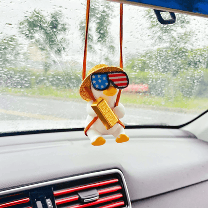 Cowboy Duck Handgun Car Mirror Swing Pendant..
