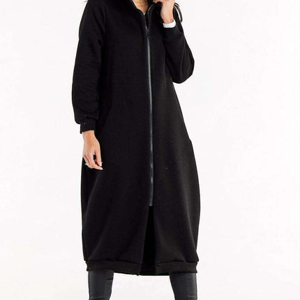 Cozy Adjustable Waist Zip Hoodie with Pockets