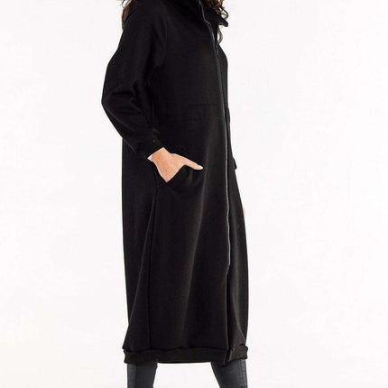 Cozy Adjustable Waist Zip Hoodie with Pockets - Très Elite