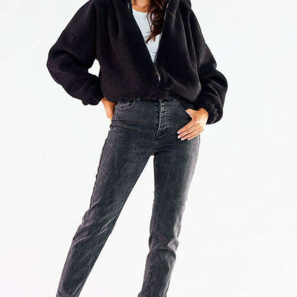 Cozy Autumn Hooded Jacket with Stylish Ribbed Hem - Très Elite