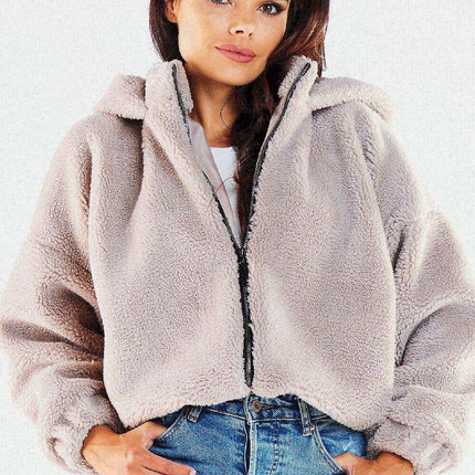 Cozy Autumn Hooded Jacket with Stylish Ribbed Hem - Très Elite