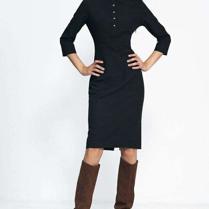 Cozy Chic Belted Dress for Autumn Winter Everyday Wear - Très Elite