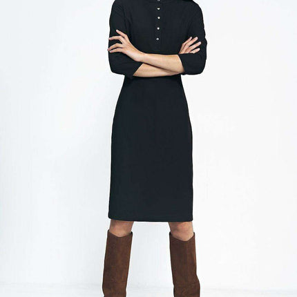 Cozy Chic Belted Dress for Autumn Winter Everyday Wear - Très Elite