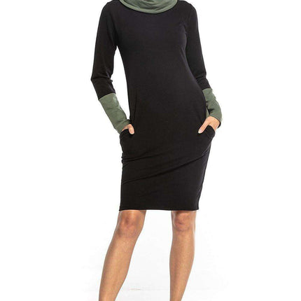 Cozy Chic High Neck Sweatshirt Dress - Très Elite