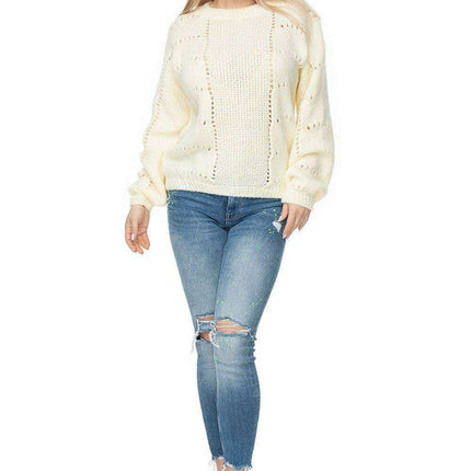 Cozy Chic Peekaboo Knit Sweater - Très Elite