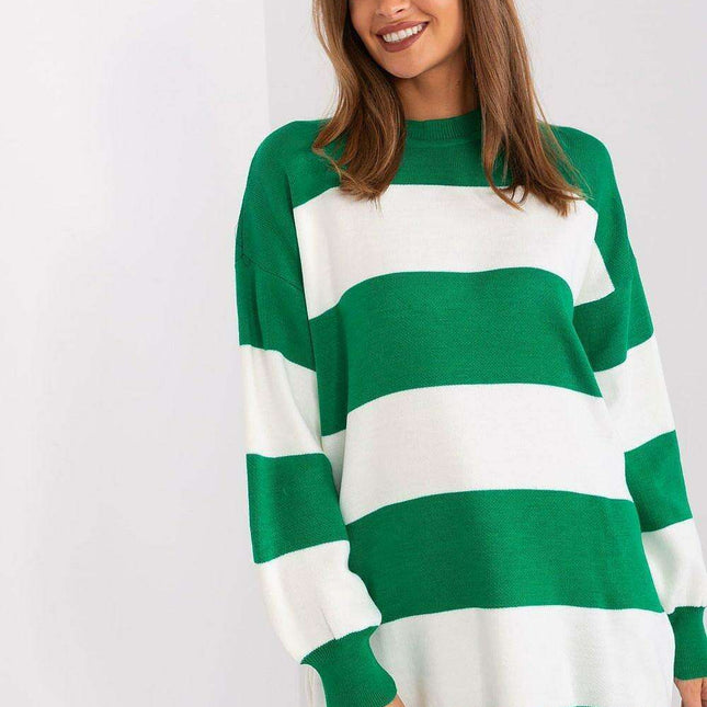 Cozy Chic Striped Acrylic Sweater - A Versatile Wardrobe Staple - Très Elite