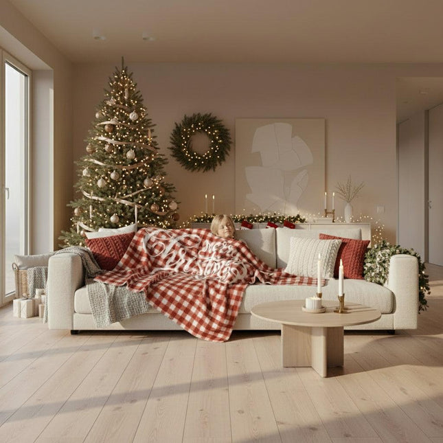 Cozy Christmas Sherpa Fleece Blanket - Perfect Holiday Companion for Kids