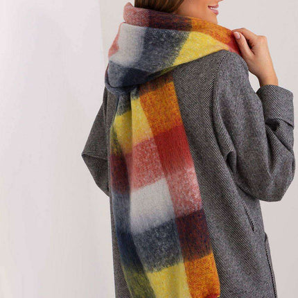 Cozy Colorful Plaid Shawl with Elegant Tassels - Très Elite