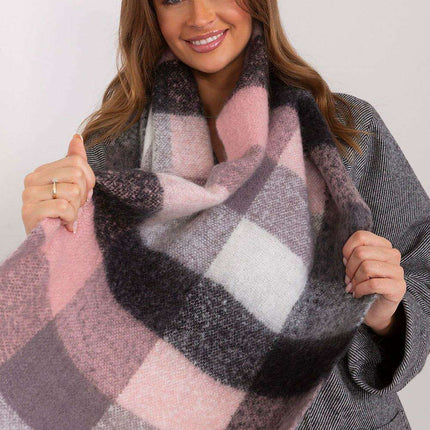 Cozy Colorful Plaid Shawl with Elegant Tassels - Très Elite