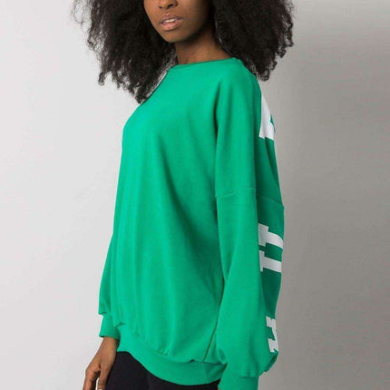 Cozy Cotton Blend Sweatshirt with Large Back Inscription - Très Elite
