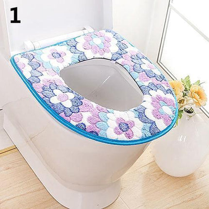 Cozy Elegance Floral Coral Fleece Toilet Seat Lid Pad - Très Elite- Très Elite