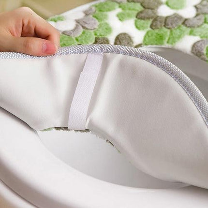 Cozy Elegance Floral Coral Fleece Toilet Seat Lid Pad - Très Elite- Très Elite