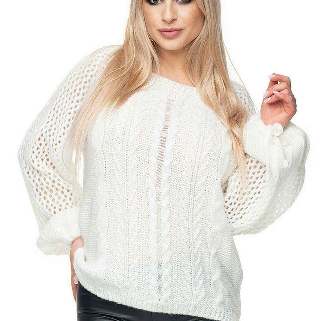 Cozy Elegance Peekaboo Knit Sweater - Très Elite