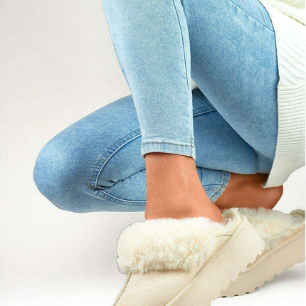 Cozy Furry Platform Mules - Très Elite