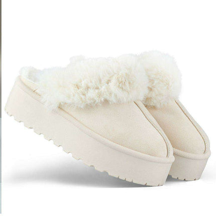 Cozy Furry Platform Mules - Très Elite