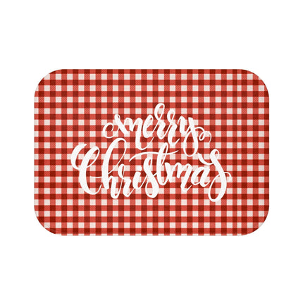 Cozy Holiday Plaid Bath Rug for a Festive Bathroom Experience