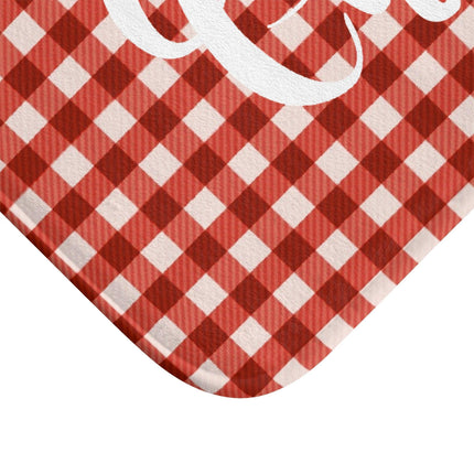 Cozy Holiday Plaid Bath Rug for a Festive Bathroom Experience