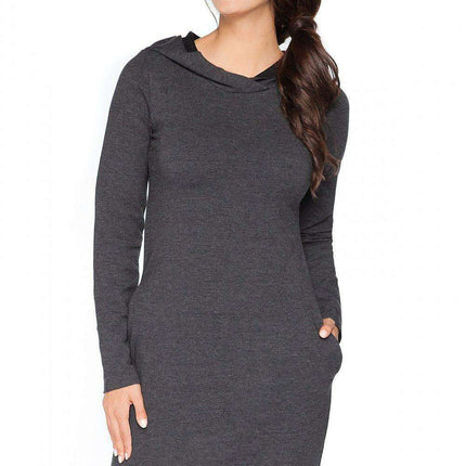 Cozy Hooded Sweatshirt Dress - Très Elite