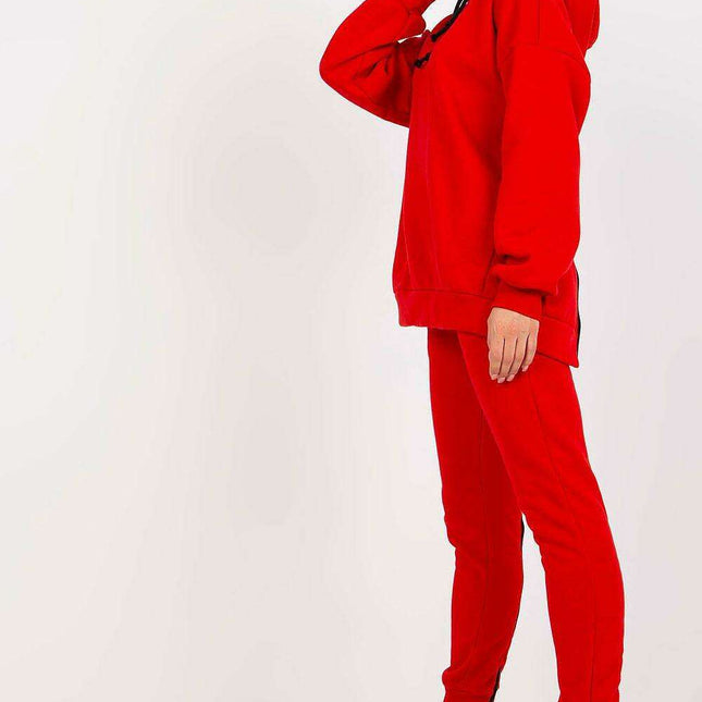 Cozy Hooded Sweatshirt and Pants Set with Zipper Accents