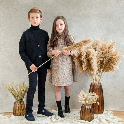 Cozy Kids' Wool Blend Sweater Ensemble - Stylish Cardigan and Cotton Trousers for Year-Round Comfort - Très Elite