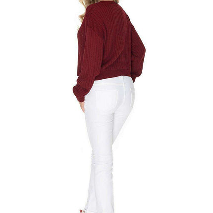 Cozy Knit Boat Neck Sweater with Peekaboo Stitch - Très Elite