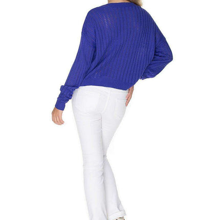Cozy Knit Boat Neck Sweater with Peekaboo Stitch - Très Elite