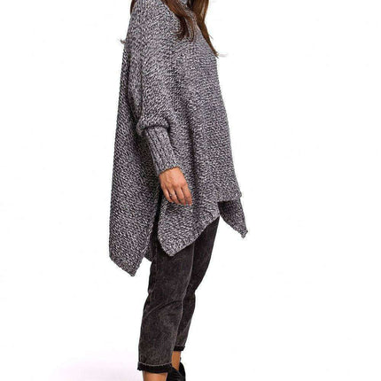 Cozy Knit Turtleneck Poncho Cape - Très Elite