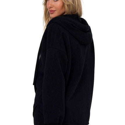 Cozy Knitted Zip-Up Sweater - Women's Sweatshirt with Kangaroo Pocket - Très Elite