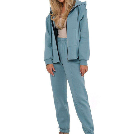 Cozy Knitted Zip-Up Sweater - Women's Sweatshirt with Kangaroo Pocket - Très Elite
