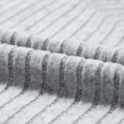 Cozy Light Grey V-Neck Ribbed Knit Lounge Set for Stylish Relaxation - Très Elite