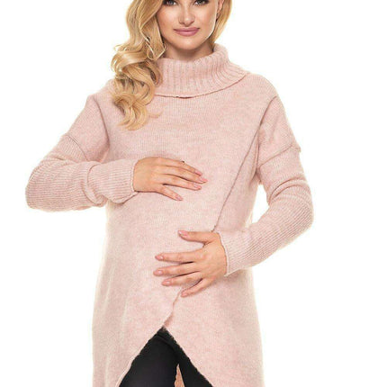 Cozy Maternity Knit Sweater with Stylish Peekaboo Design for Nursing