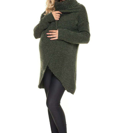Cozy Maternity Knit Sweater with Stylish Peekaboo Design for Nursing - Très Elite