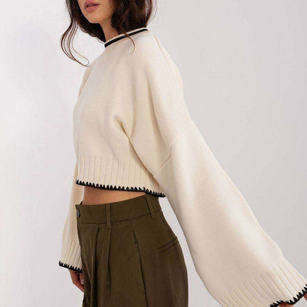 Cozy Oversized Acrylic Sweater with Long Sleeves - Très Elite